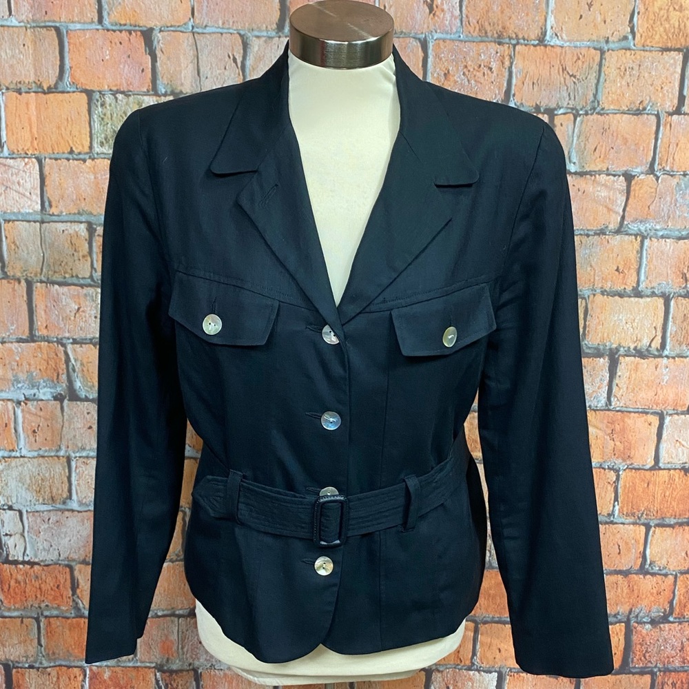 Vintage‎ Stanley Blacker for Gantos Belted Black  Blazer